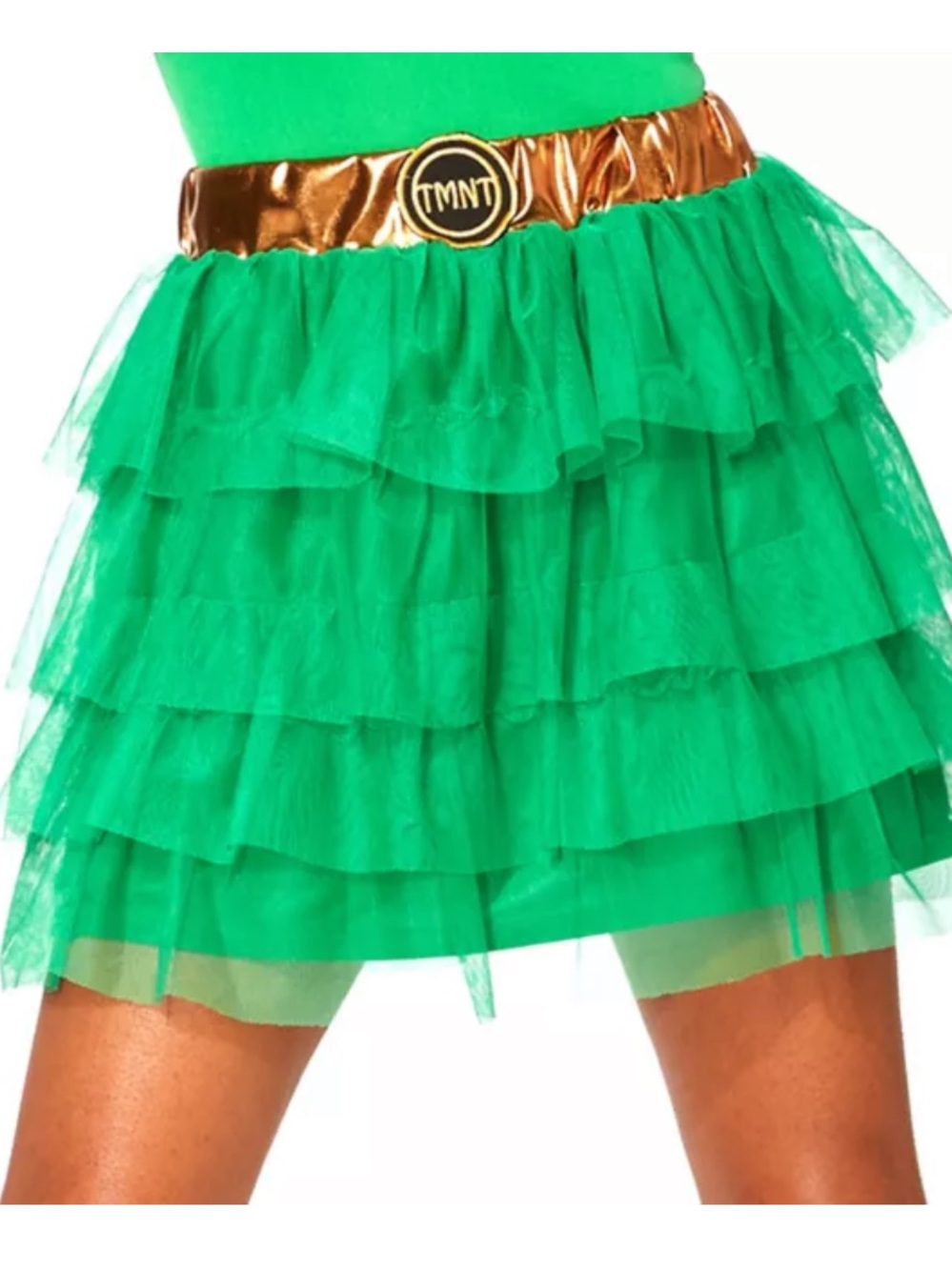 Spirit green twill mesh layered Halloween mini skirt Size S/M